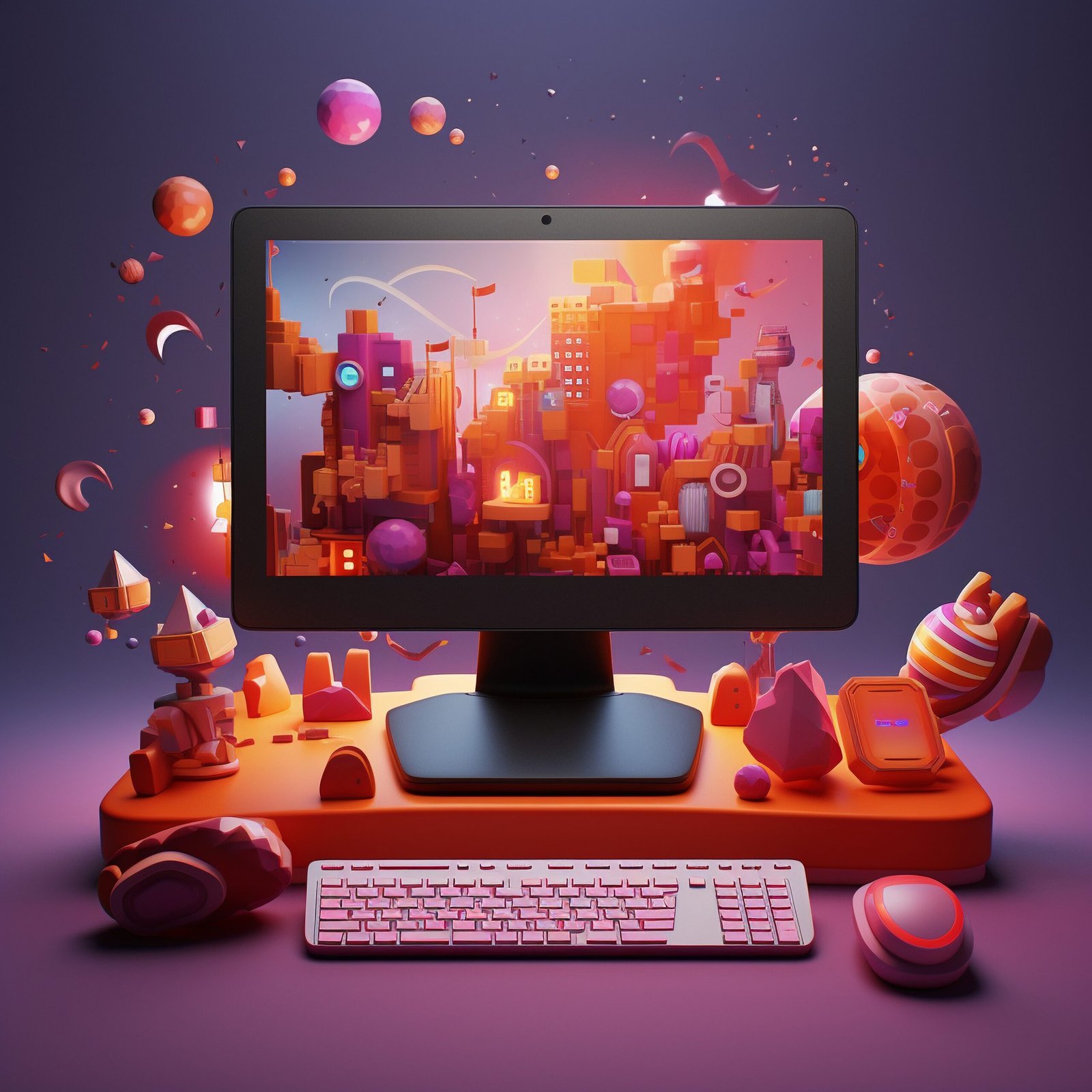 view-3d-computer-device-with-peripheral-devices